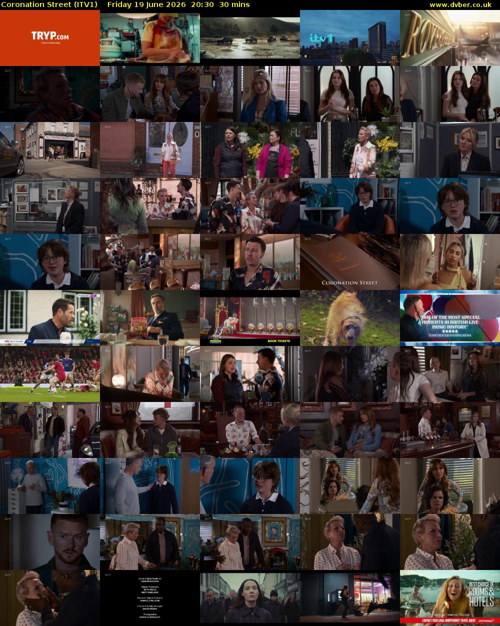 Coronation Street (ITV1) Friday 19 June 2026 20:30 - 21:00