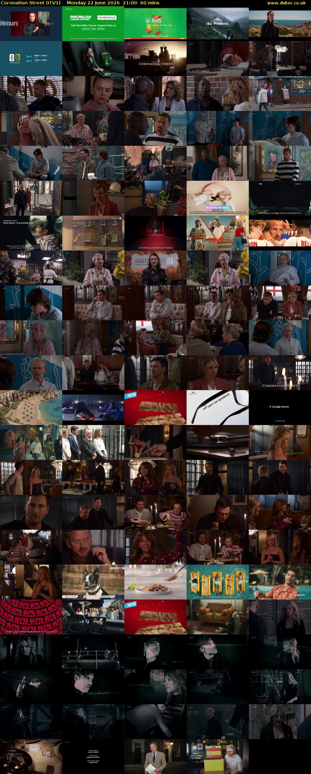 Coronation Street (ITV1) Monday 22 June 2026 21:00 - 22:00