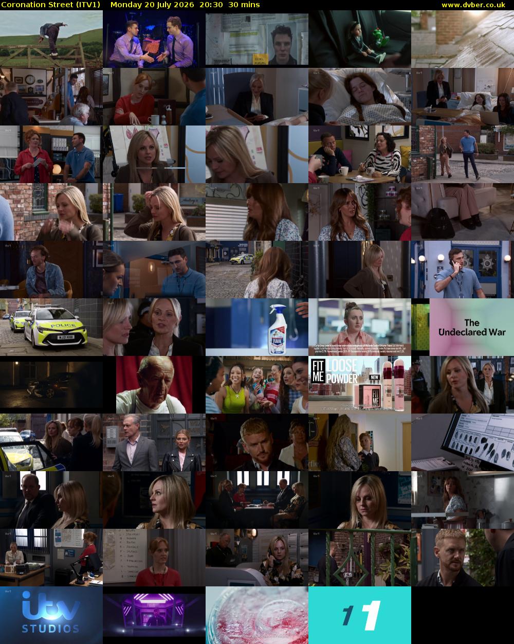 Coronation Street (ITV1) Monday 20 July 2026 20:30 - 21:00