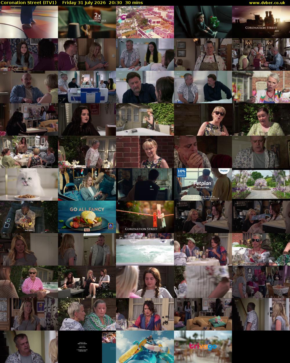 Coronation Street (ITV1) Friday 31 July 2026 20:30 - 21:00