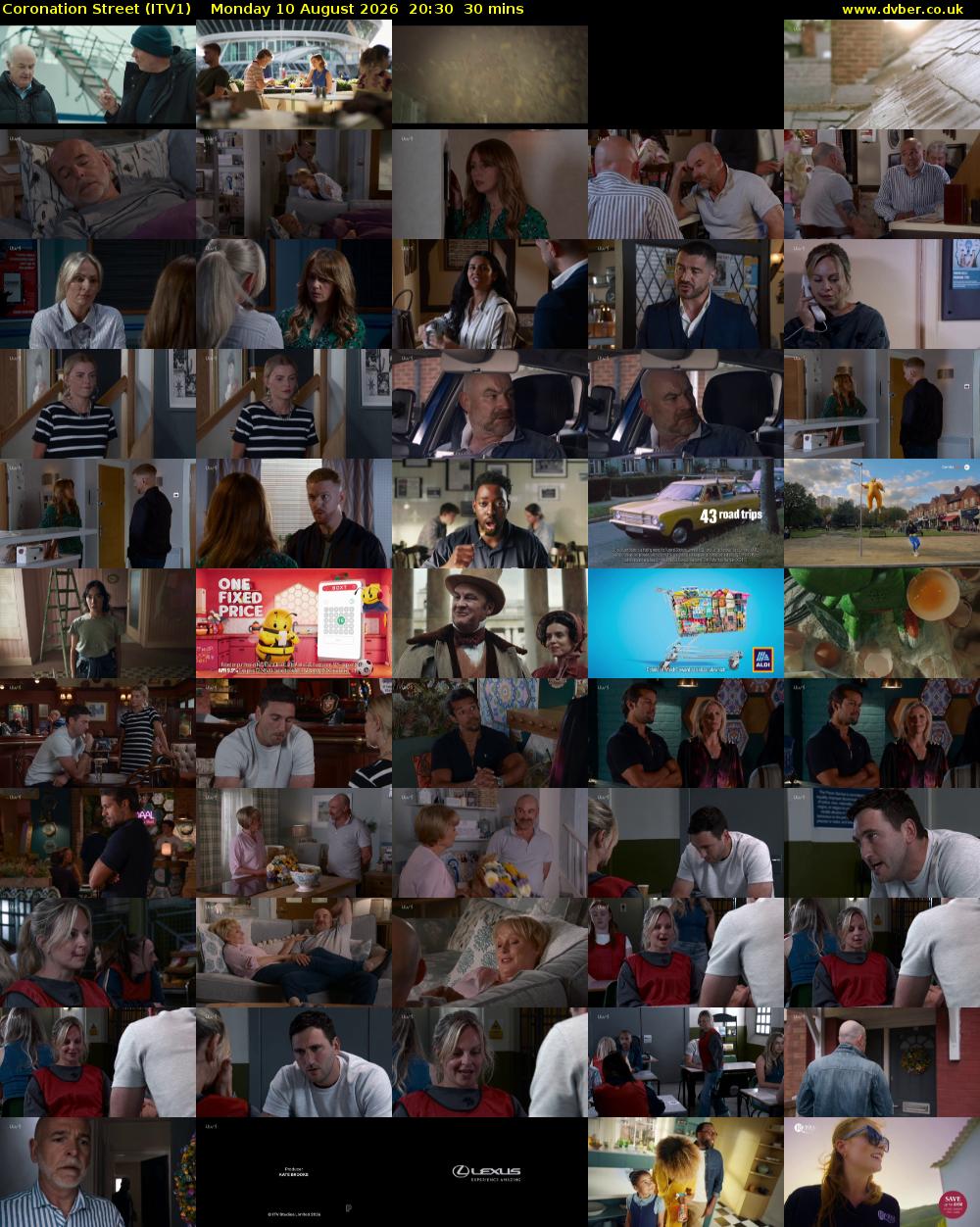 Coronation Street (ITV1) Monday 10 August 2026 20:30 - 21:00
