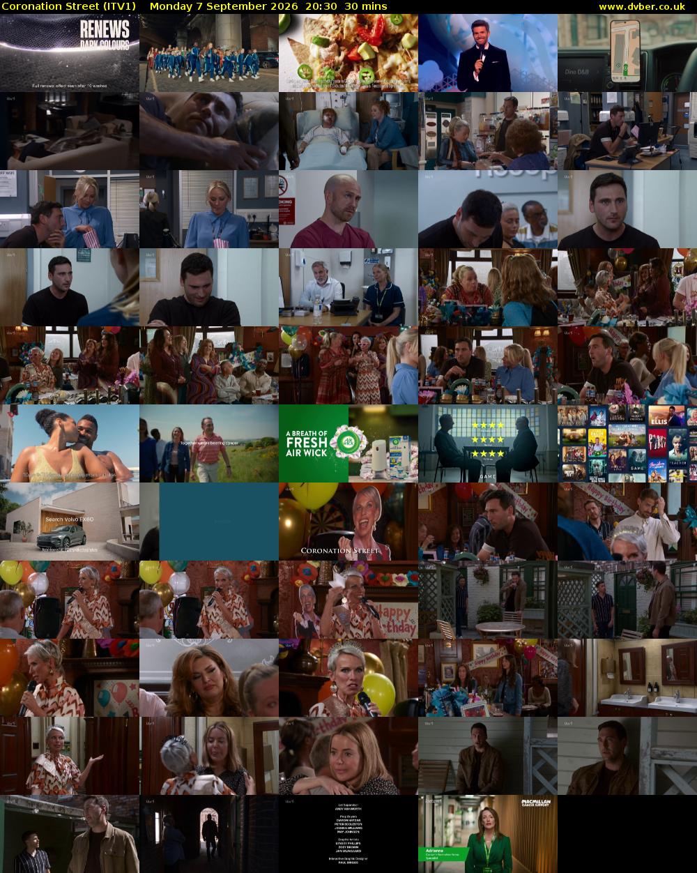 Coronation Street (ITV1) Monday 7 September 2026 20:30 - 21:00