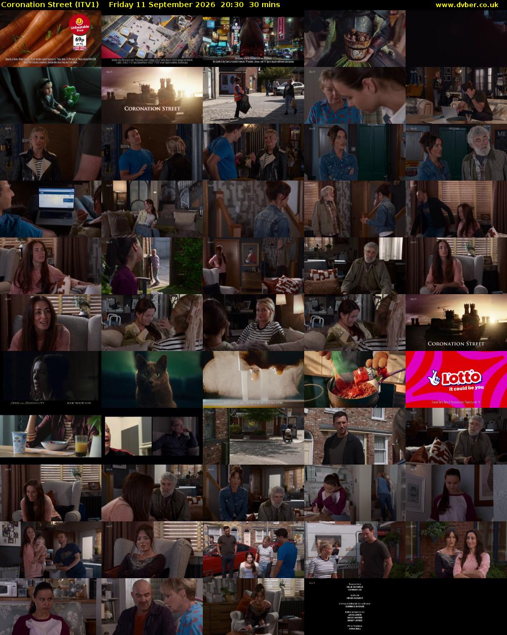 Coronation Street (ITV1) Friday 11 September 2026 20:30 - 21:00