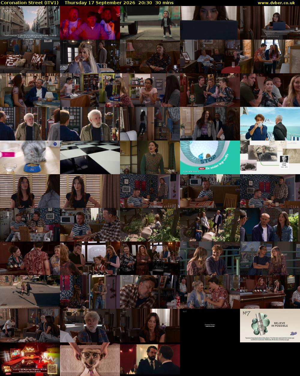 Coronation Street (ITV1) Thursday 17 September 2026 20:30 - 21:00