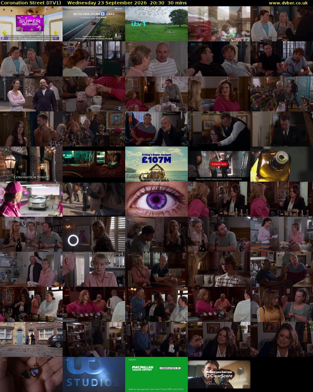 Coronation Street (ITV1) Wednesday 23 September 2026 20:30 - 21:00