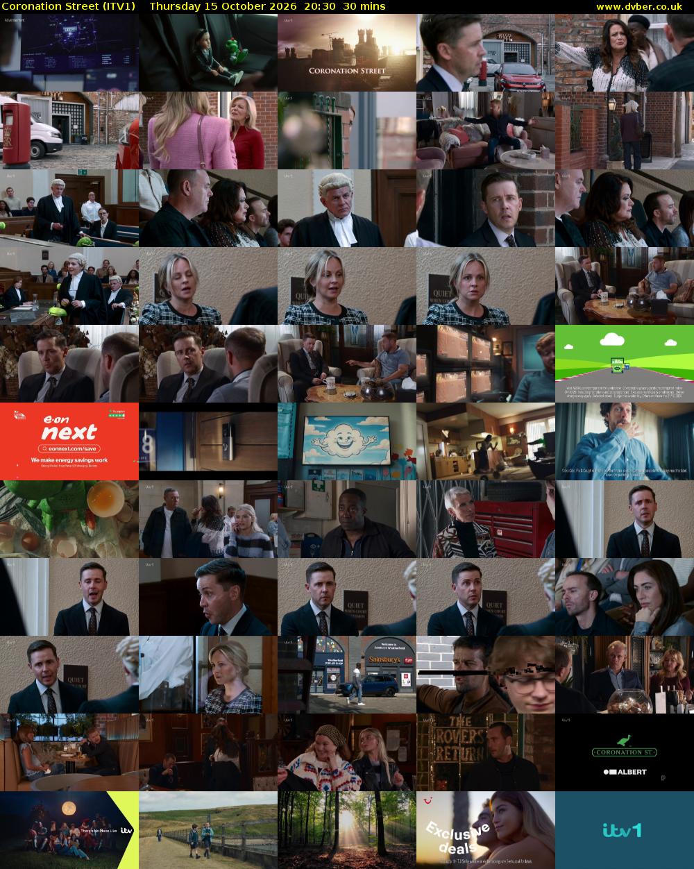 Coronation Street (ITV1) Thursday 15 October 2026 20:30 - 21:00