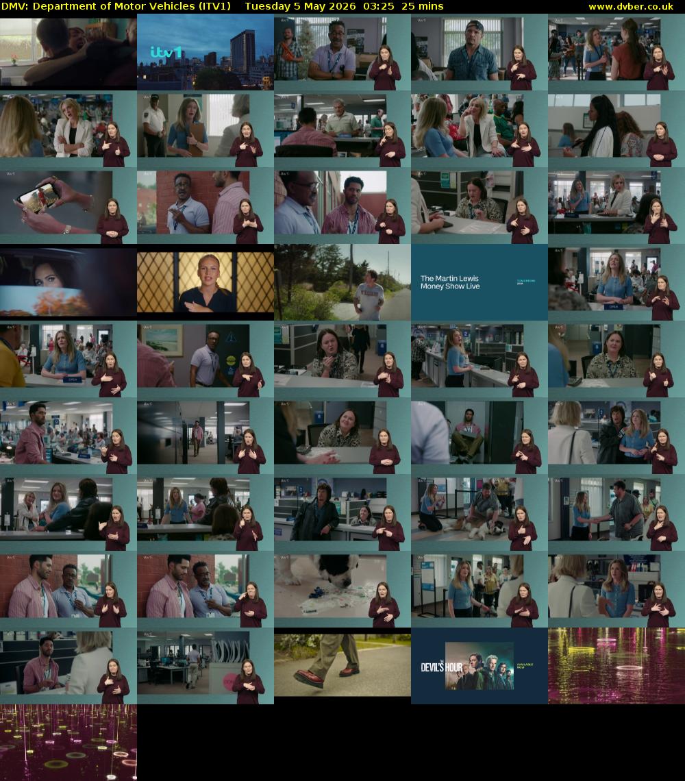 DMV: Department of Motor Vehicles (ITV1) Tuesday 5 May 2026 03:25 - 03:50