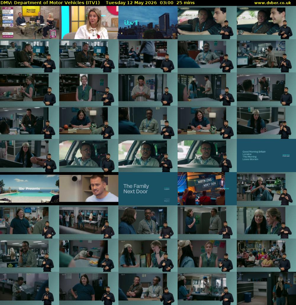 DMV: Department of Motor Vehicles (ITV1) Tuesday 12 May 2026 03:00 - 03:25