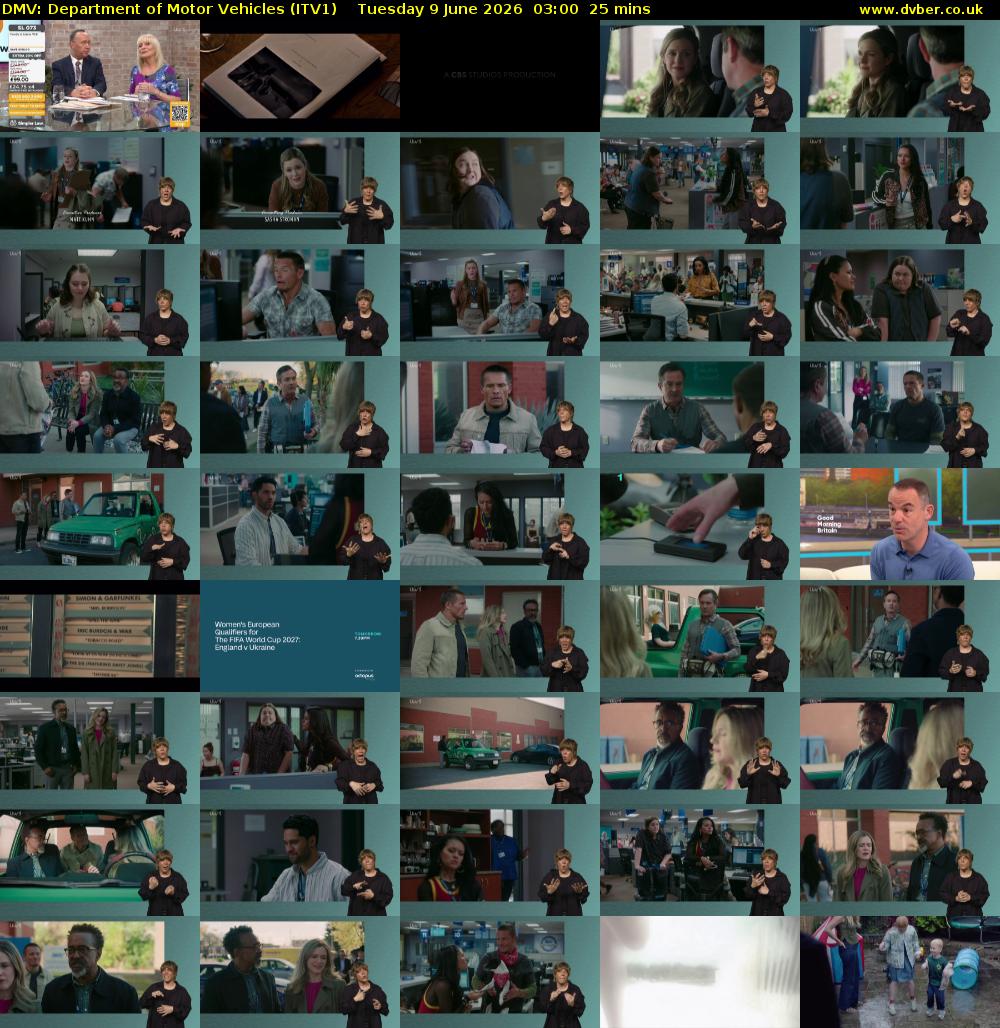 DMV: Department of Motor Vehicles (ITV1) Tuesday 9 June 2026 03:00 - 03:25