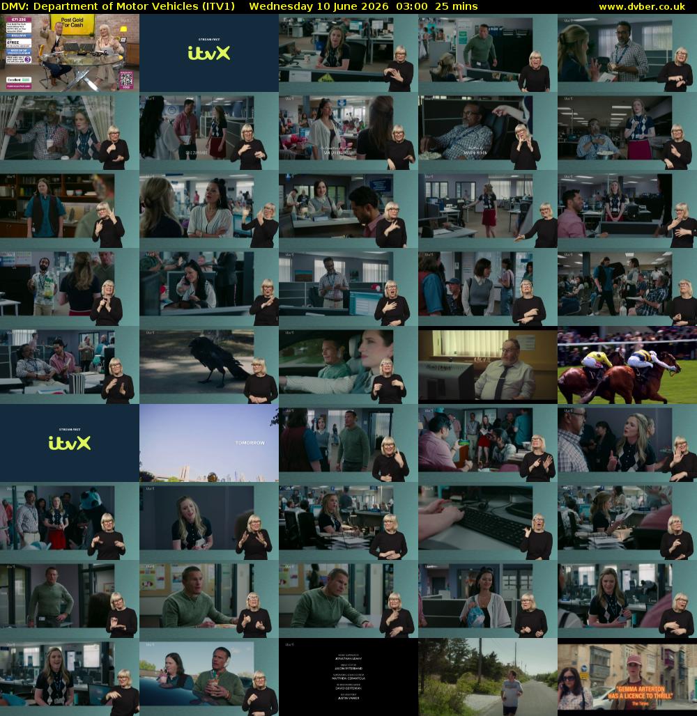 DMV: Department of Motor Vehicles (ITV1) Wednesday 10 June 2026 03:00 - 03:25