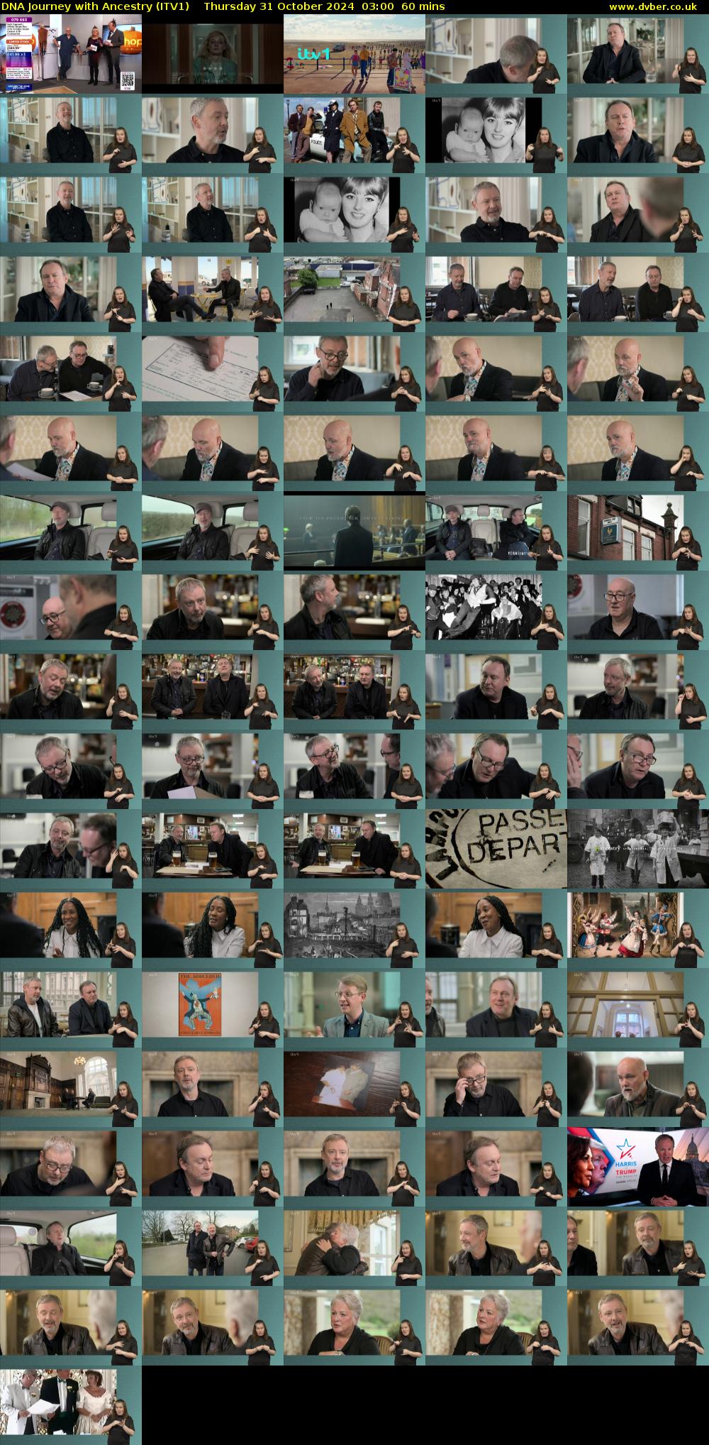 DNA Journey with Ancestry (ITV1) Thursday 31 October 2024 03:00 - 04:00