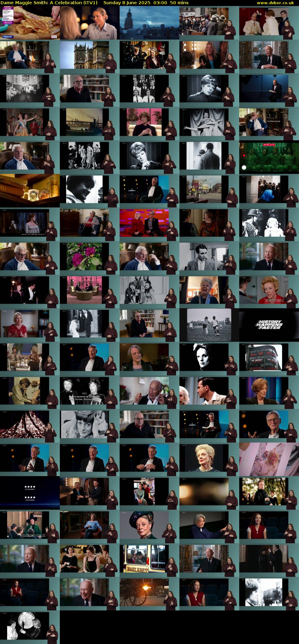 Dame Maggie Smith: A Celebration (ITV1) Sunday 8 June 2025 03:00 - 03:50