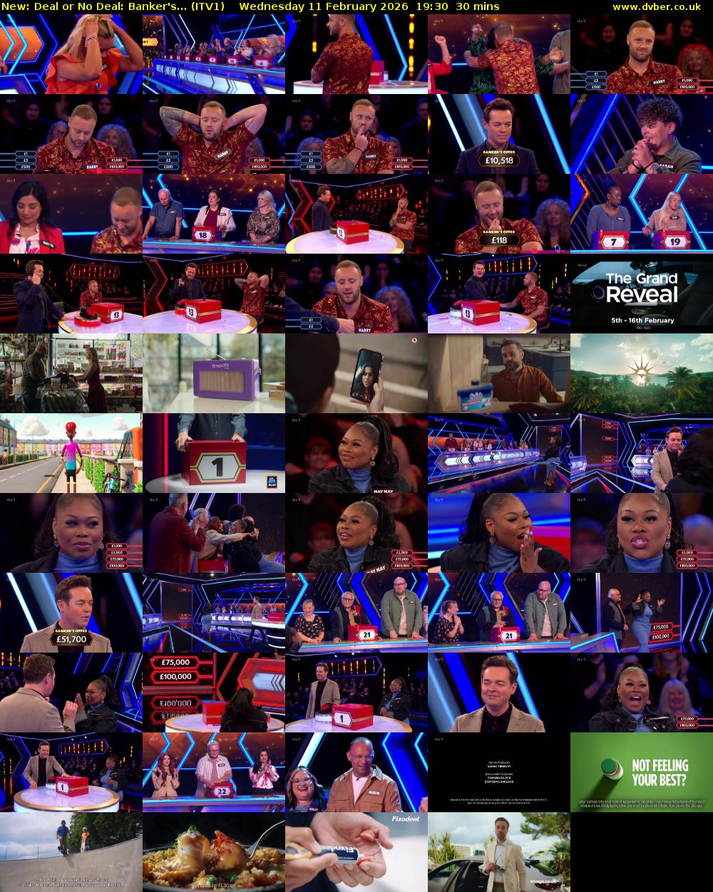 Deal or No Deal: Banker's... (ITV1) Wednesday 11 February 2026 19:30 - 20:00