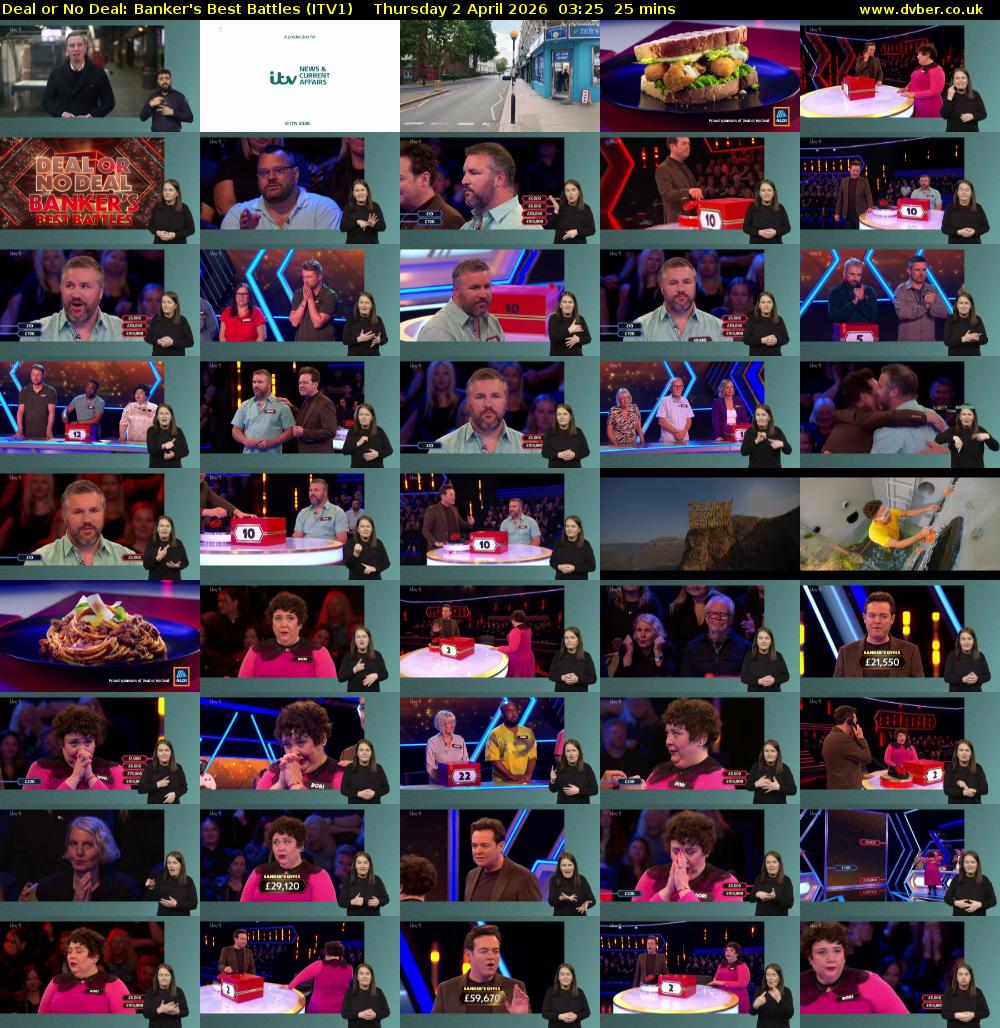 Deal or No Deal: Banker's Best Battles (ITV1) Thursday 2 April 2026 03:25 - 03:50