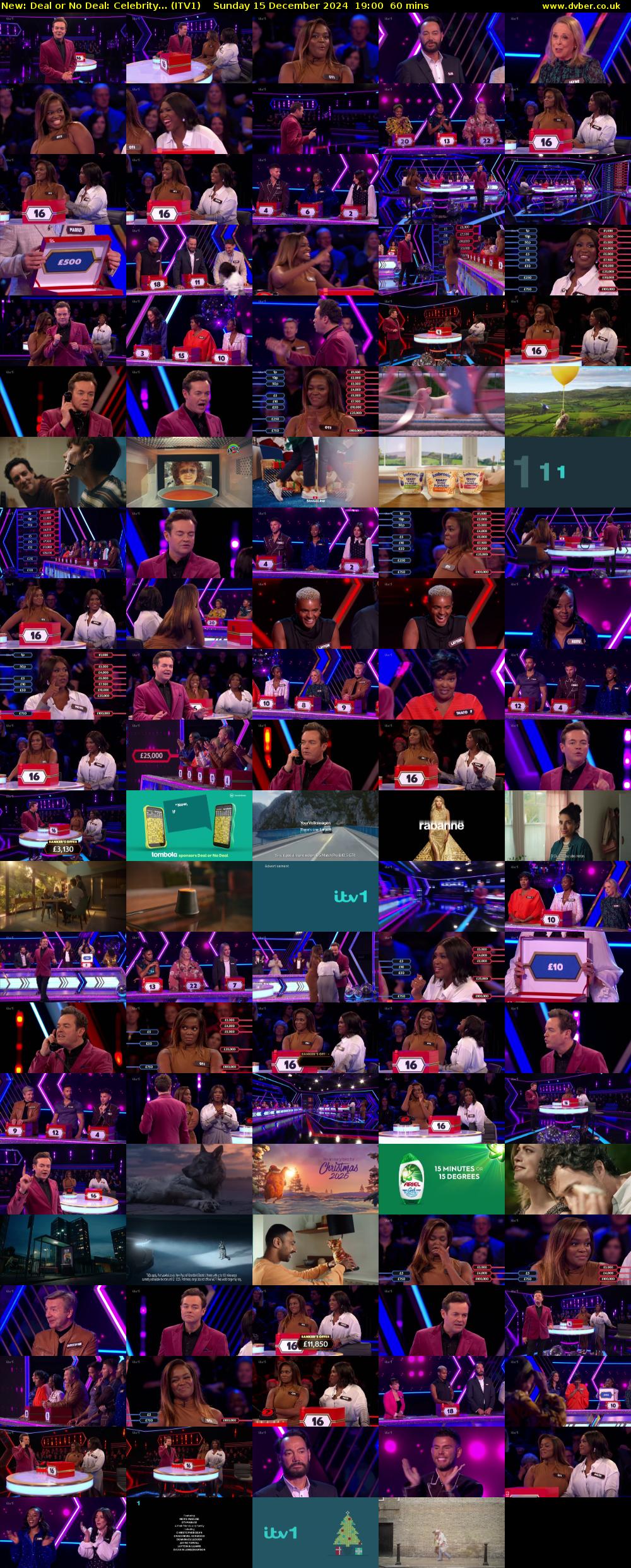 Deal or No Deal: Celebrity... (ITV1) Sunday 15 December 2024 19:00 - 20:00