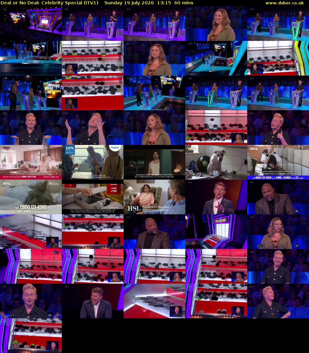 Deal or No Deal: Celebrity Special (ITV1) Sunday 19 July 2026 13:15 - 14:15