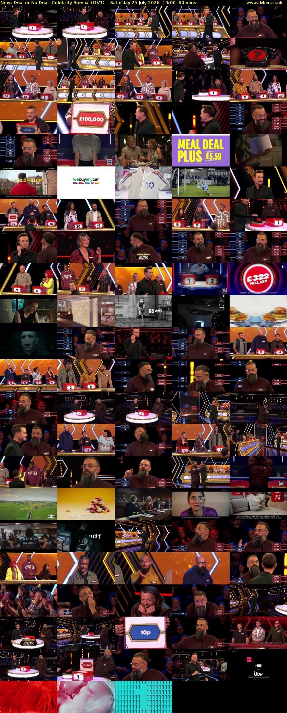 Deal or No Deal: Celebrity Special (ITV1) Saturday 25 July 2026 19:00 - 20:00