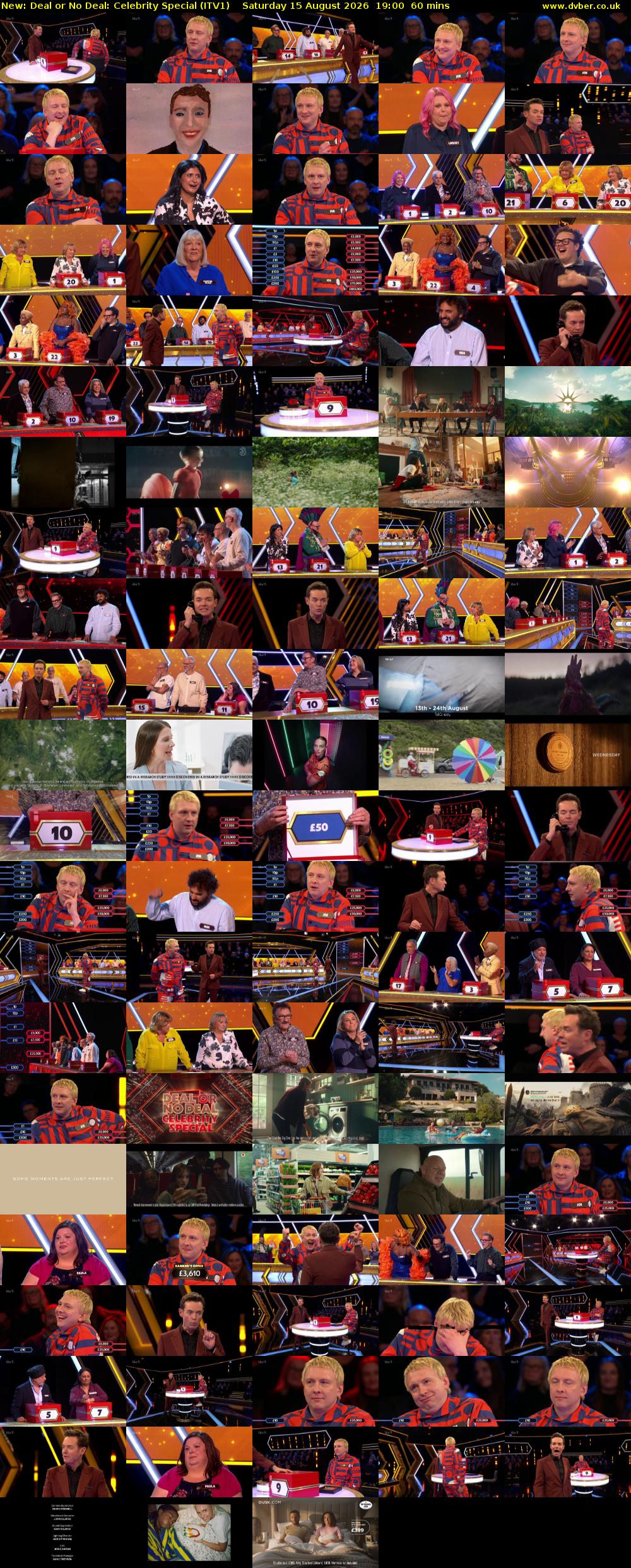Deal or No Deal: Celebrity Special (ITV1) Saturday 15 August 2026 19:00 - 20:00