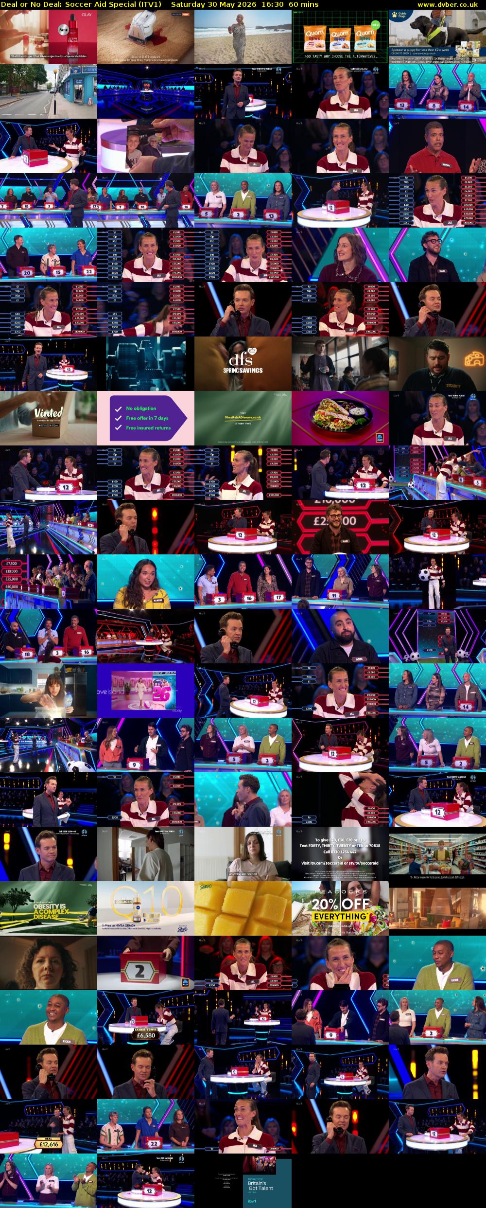 Deal or No Deal: Soccer Aid Special (ITV1) Saturday 30 May 2026 16:30 - 17:30