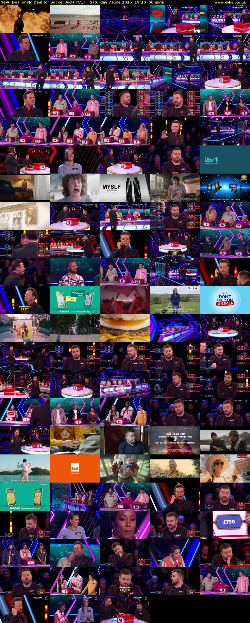 Deal or No Deal for Soccer Aid (ITV1) Saturday 7 June 2025 19:20 - 20:20
