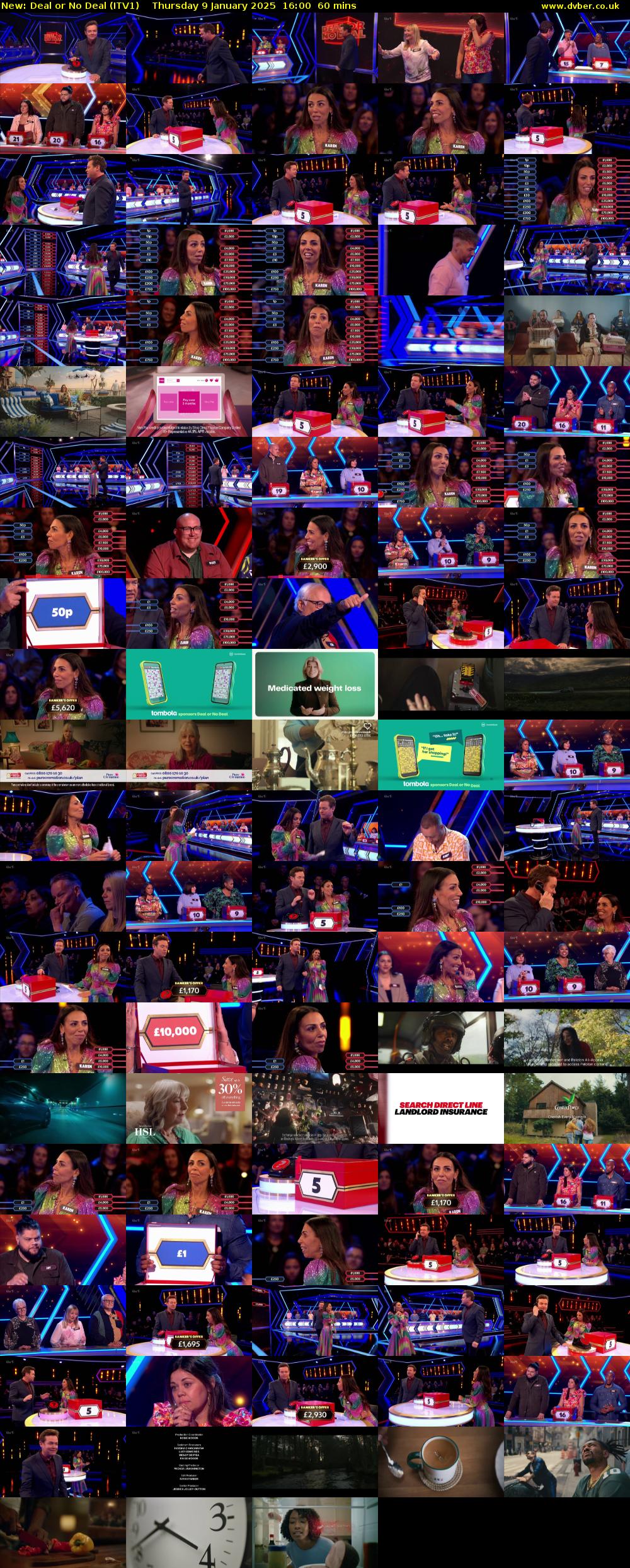 Deal or No Deal (ITV1) Thursday 9 January 2025 16:00 - 17:00