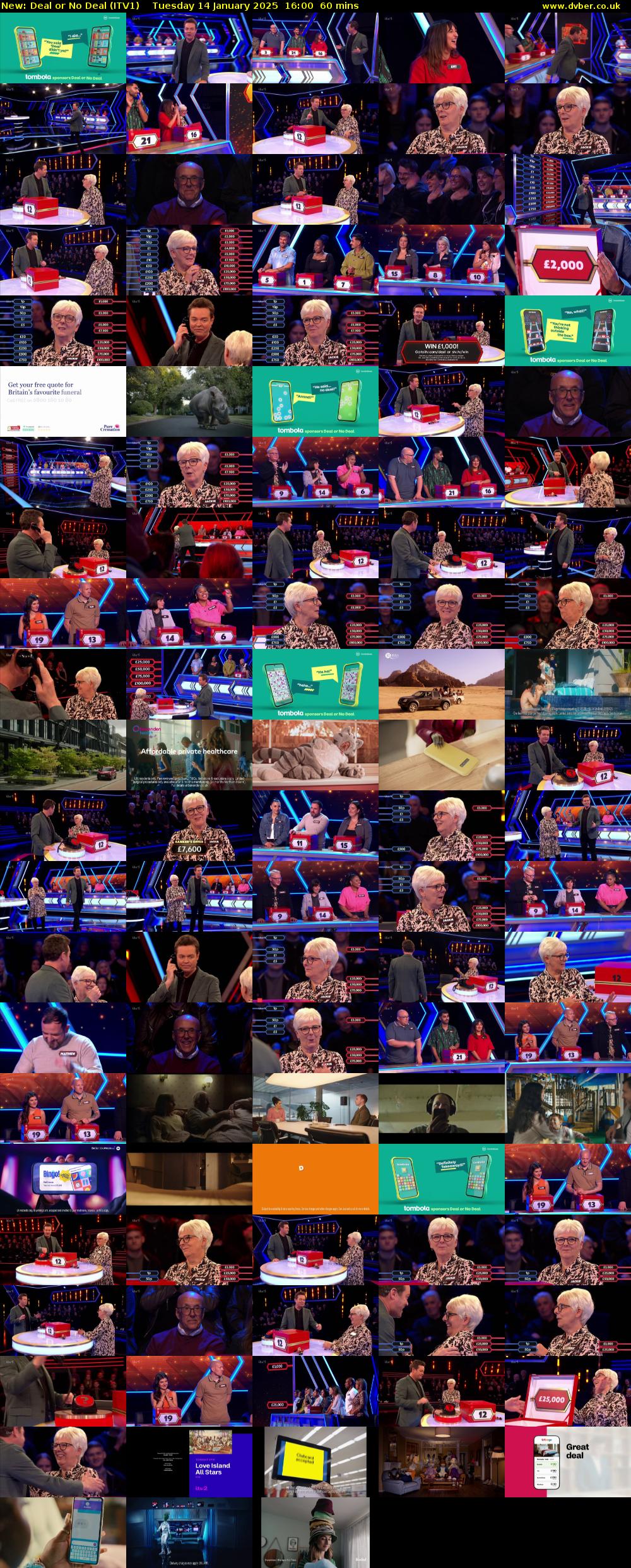Deal or No Deal (ITV1) Tuesday 14 January 2025 16:00 - 17:00