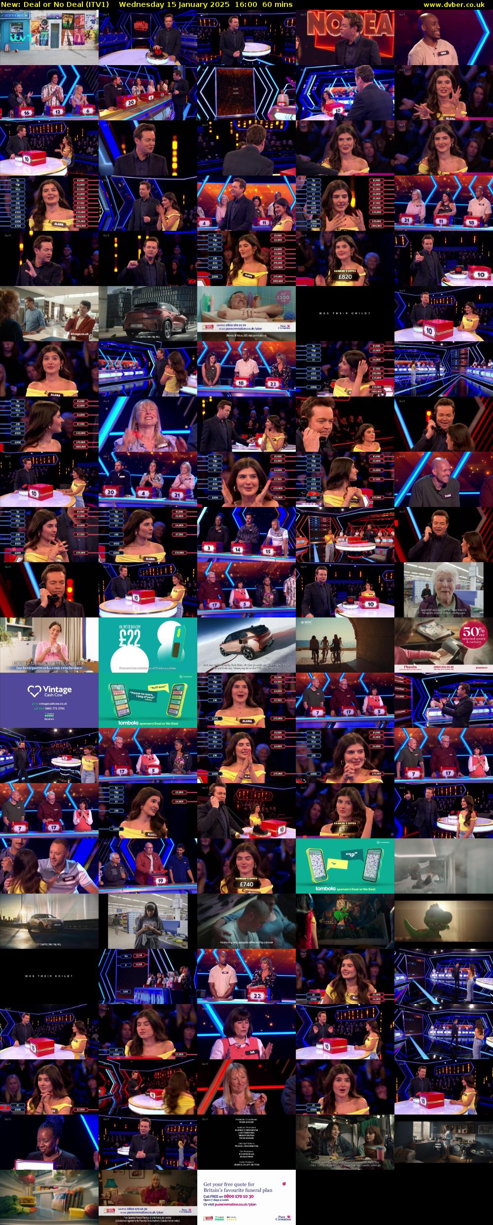 Deal or No Deal (ITV1) Wednesday 15 January 2025 16:00 - 17:00