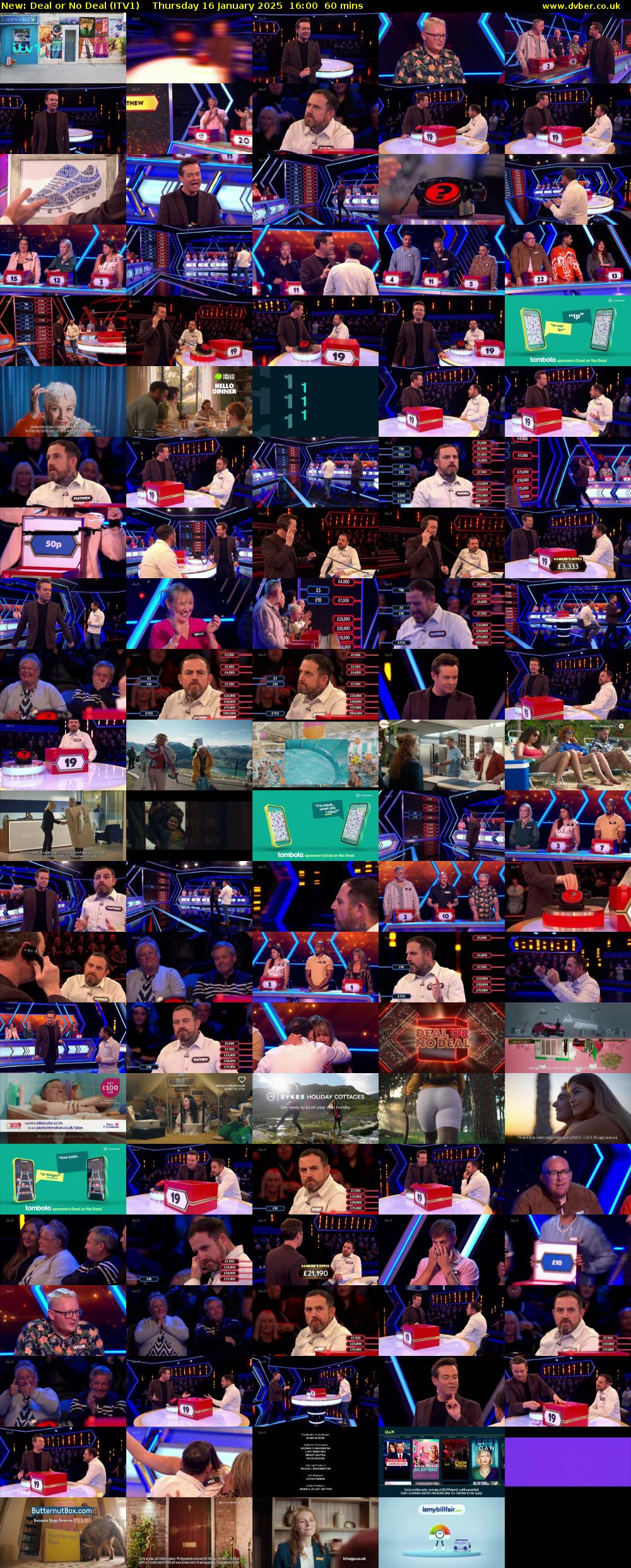Deal or No Deal (ITV1) Thursday 16 January 2025 16:00 - 17:00