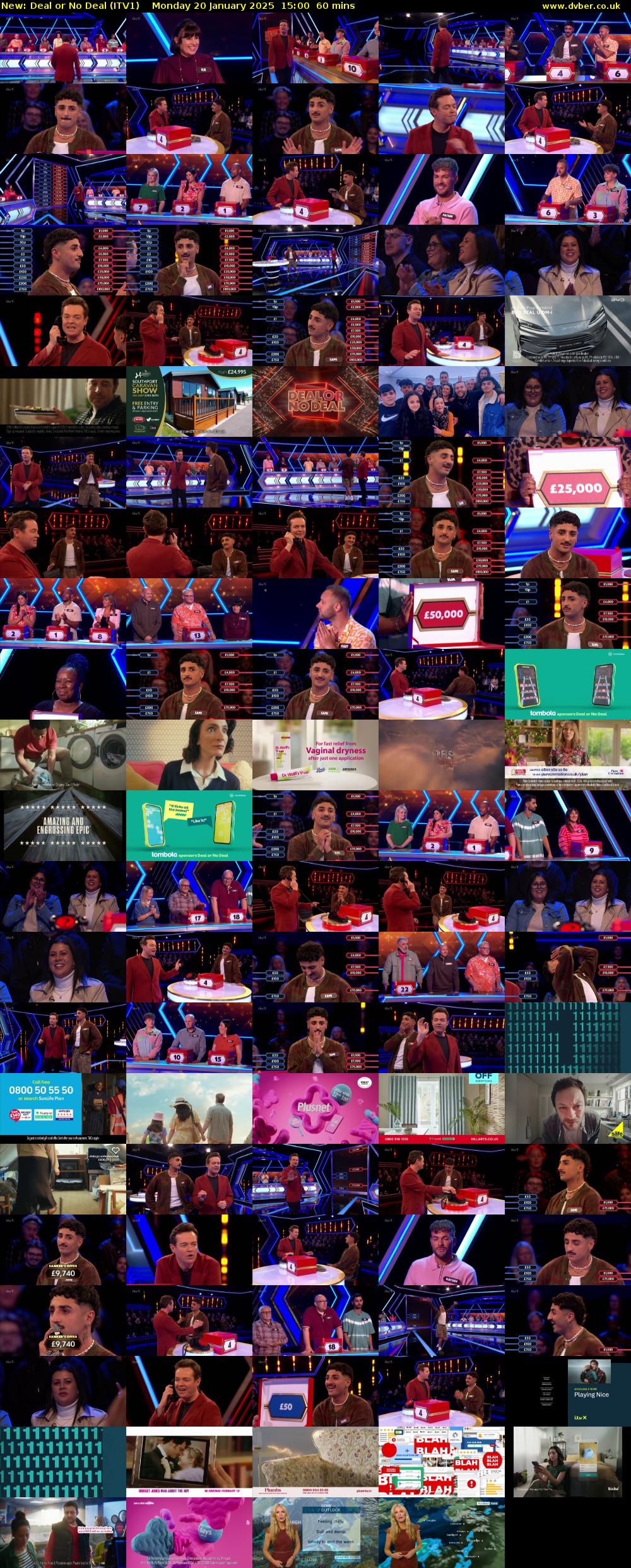 Deal or No Deal (ITV1) Monday 20 January 2025 15:00 - 16:00