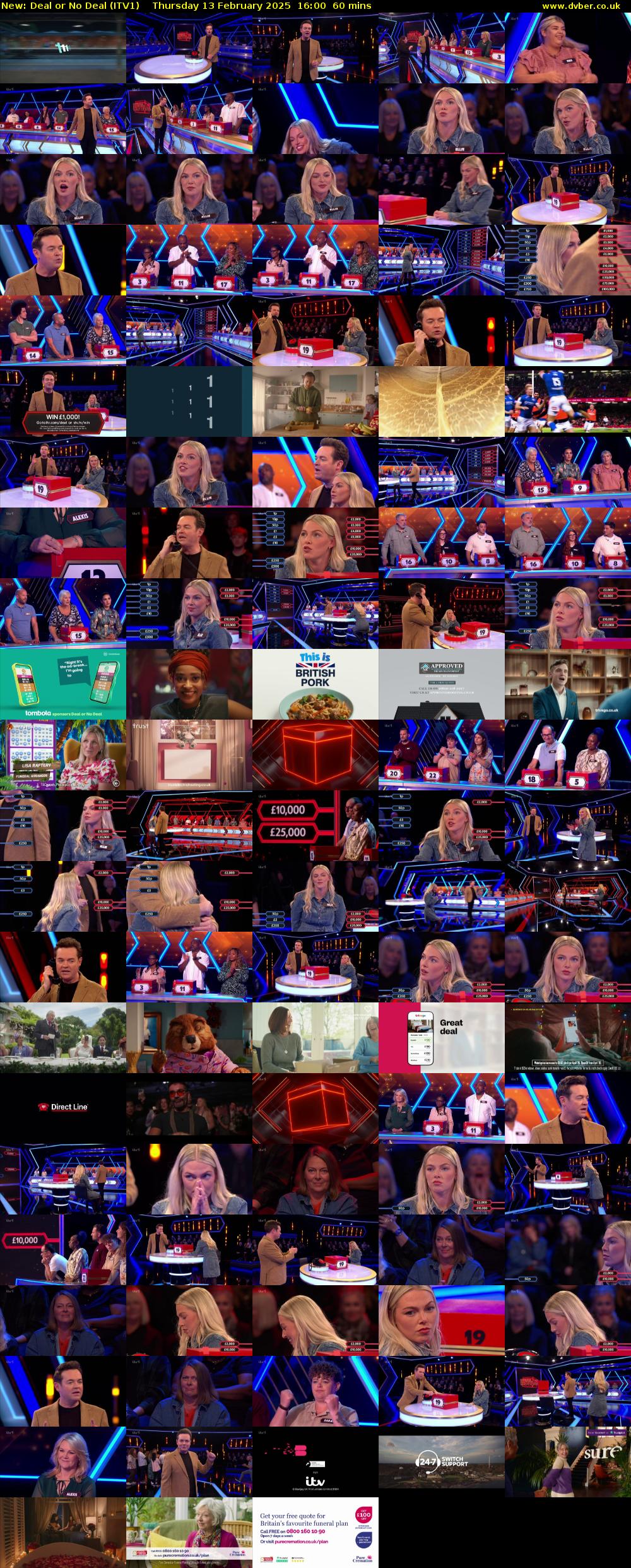 Deal or No Deal (ITV1) Thursday 13 February 2025 16:00 - 17:00