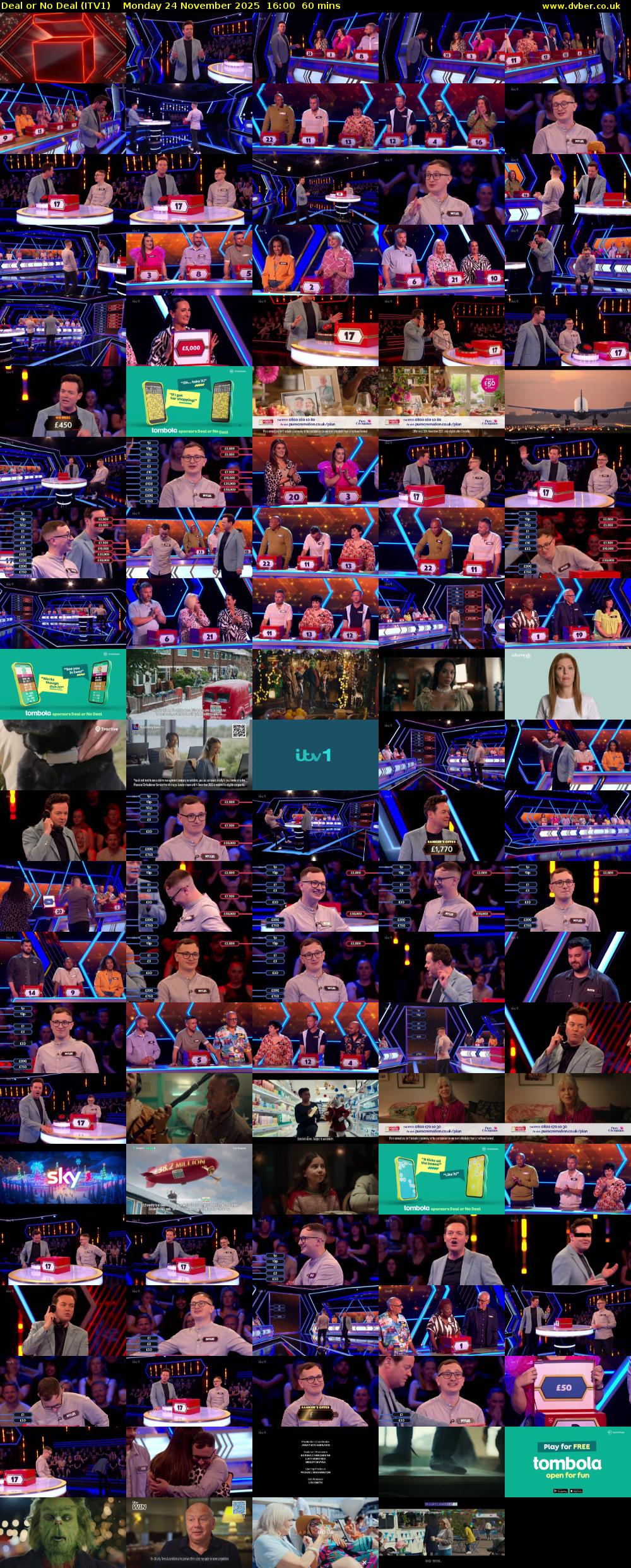 Deal or No Deal (ITV1) Monday 24 November 2025 16:00 - 17:00