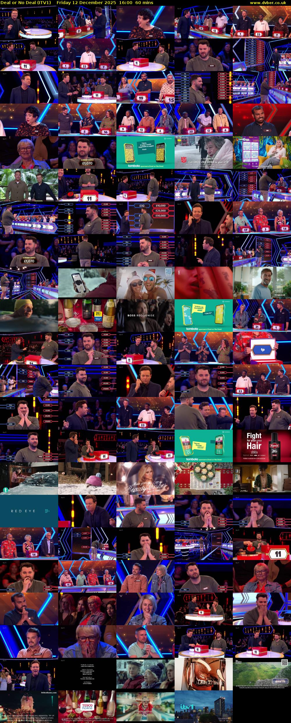Deal or No Deal (ITV1) Friday 12 December 2025 16:00 - 17:00