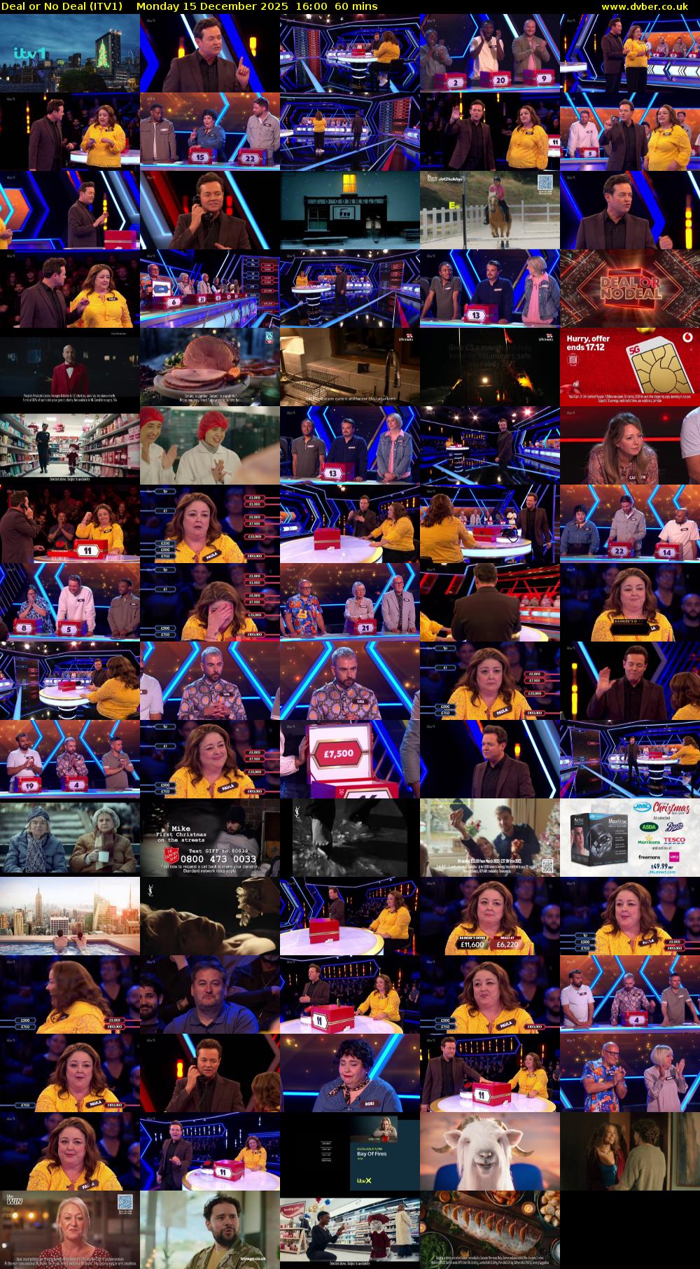Deal or No Deal (ITV1) Monday 15 December 2025 16:00 - 17:00