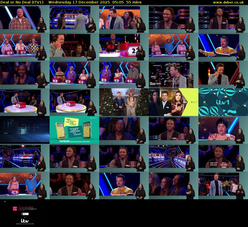 Deal or No Deal (ITV1) Wednesday 17 December 2025 05:05 - 06:00