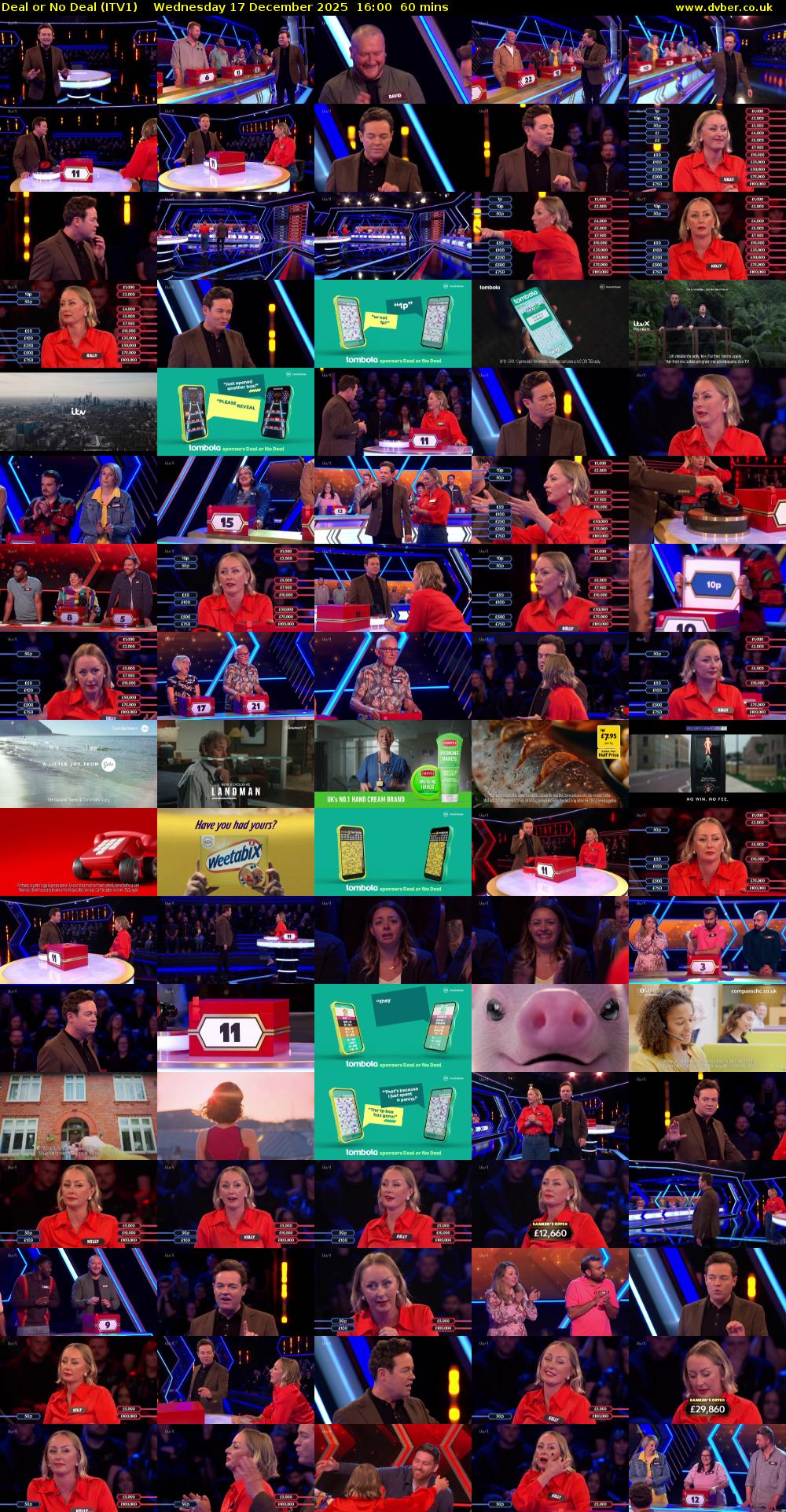 Deal or No Deal (ITV1) Wednesday 17 December 2025 16:00 - 17:00