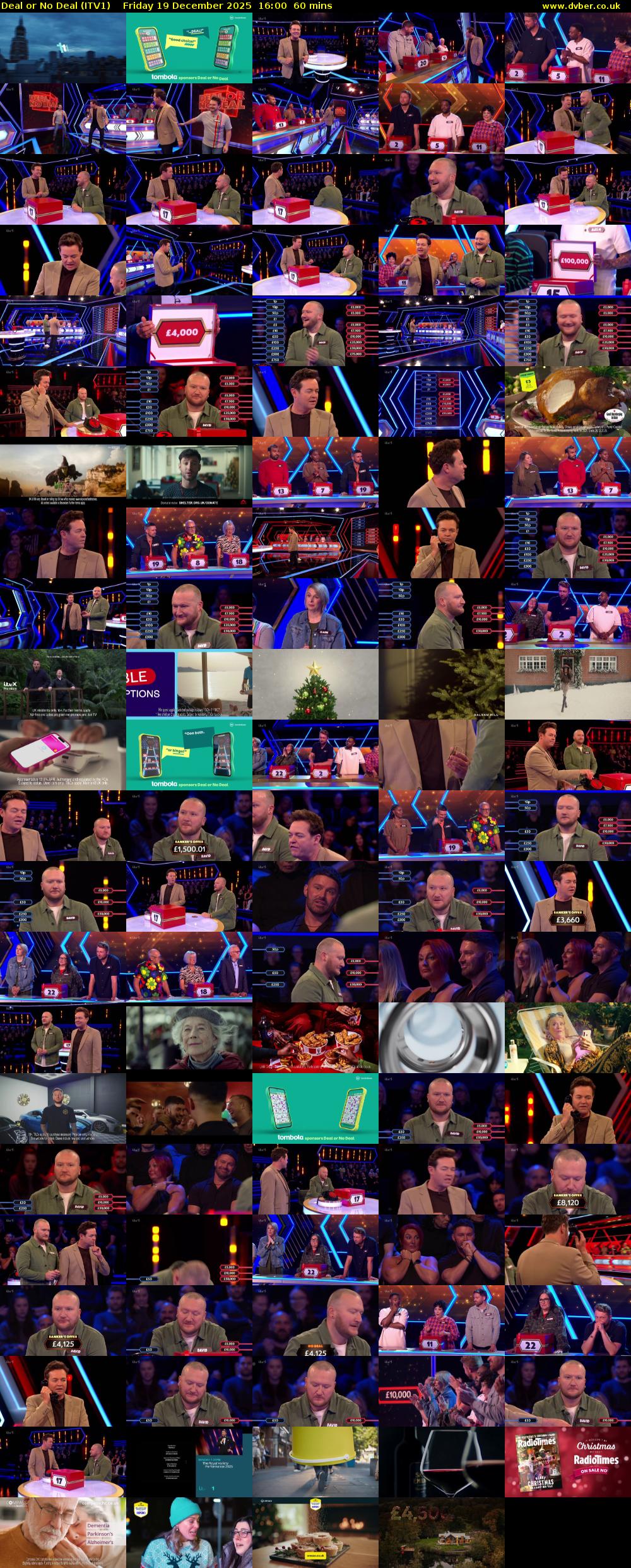 Deal or No Deal (ITV1) Friday 19 December 2025 16:00 - 17:00