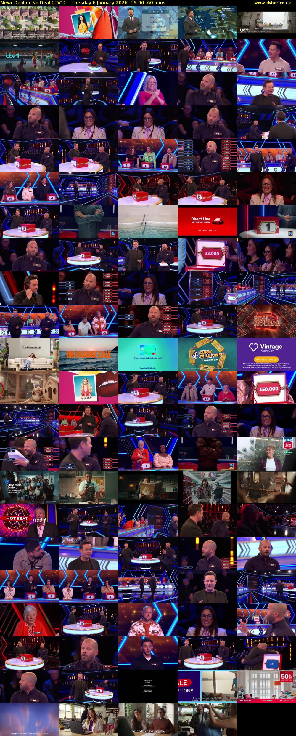 Deal or No Deal (ITV1) Tuesday 6 January 2026 16:00 - 17:00