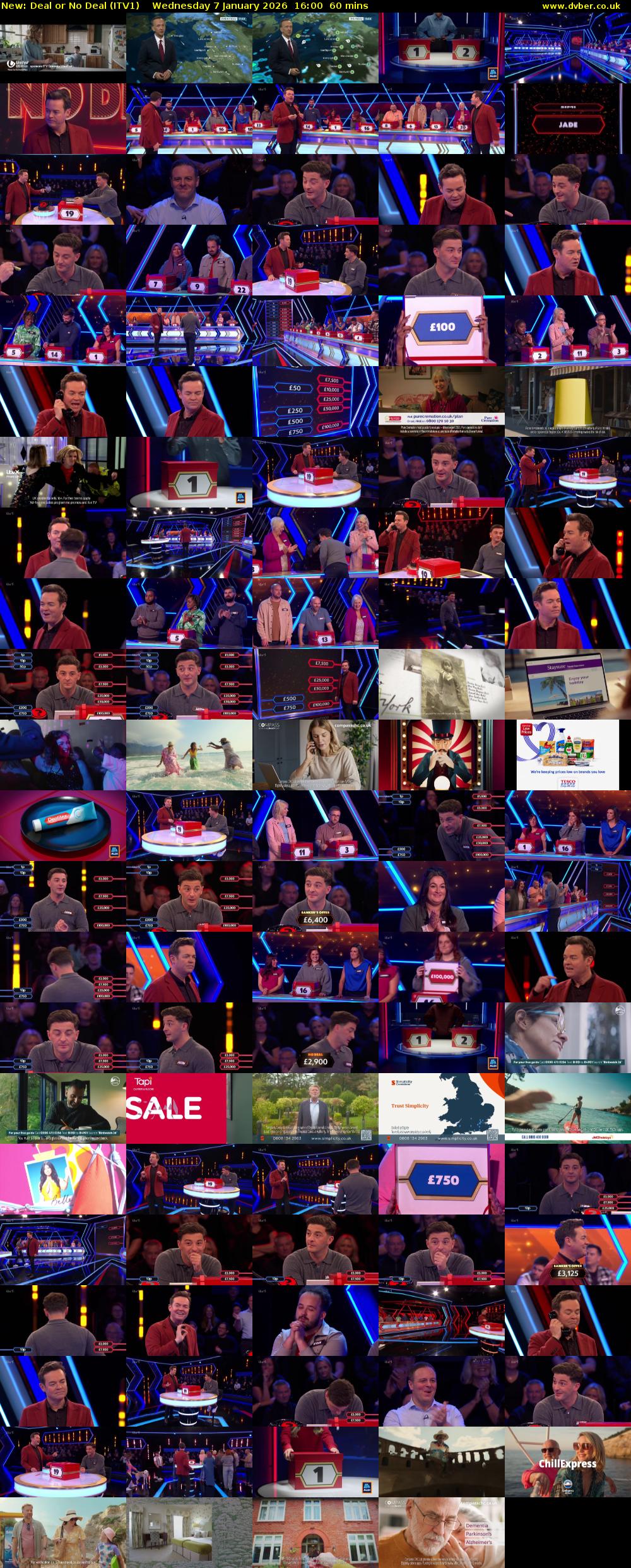 Deal or No Deal (ITV1) Wednesday 7 January 2026 16:00 - 17:00