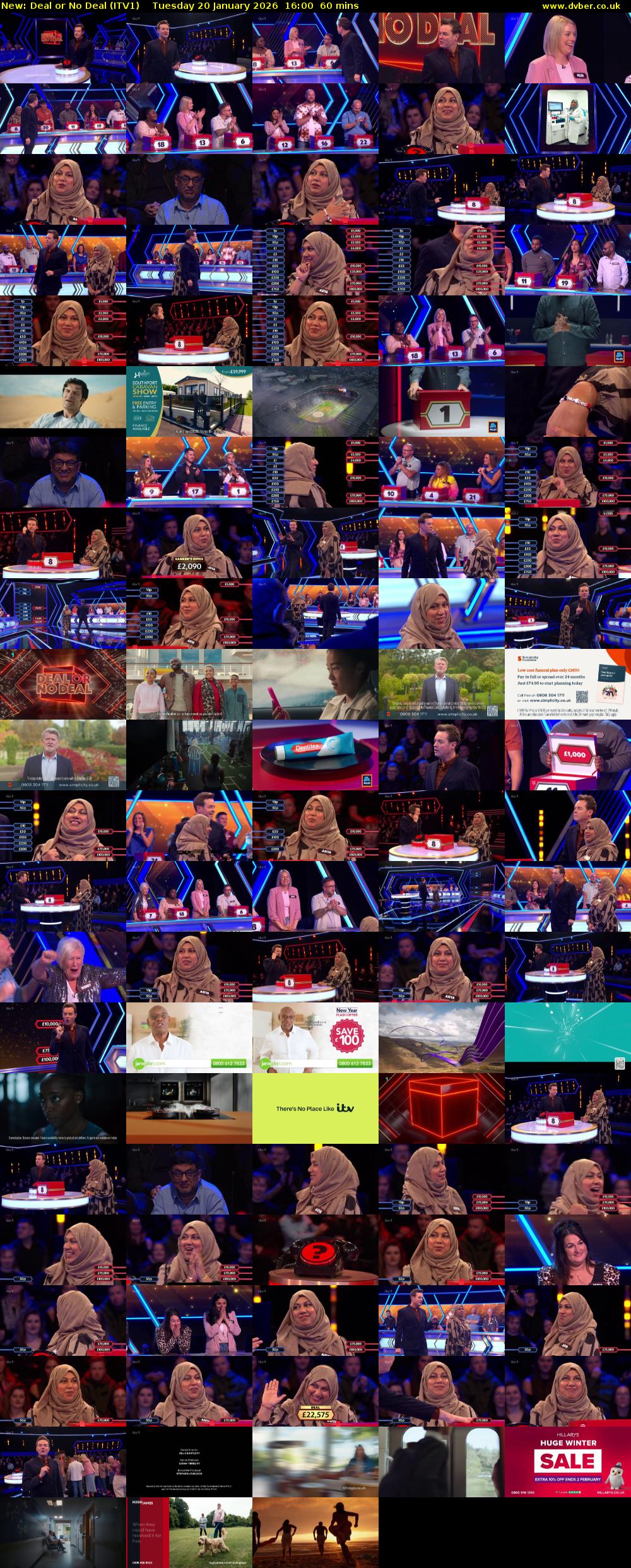 Deal or No Deal (ITV1) Tuesday 20 January 2026 16:00 - 17:00