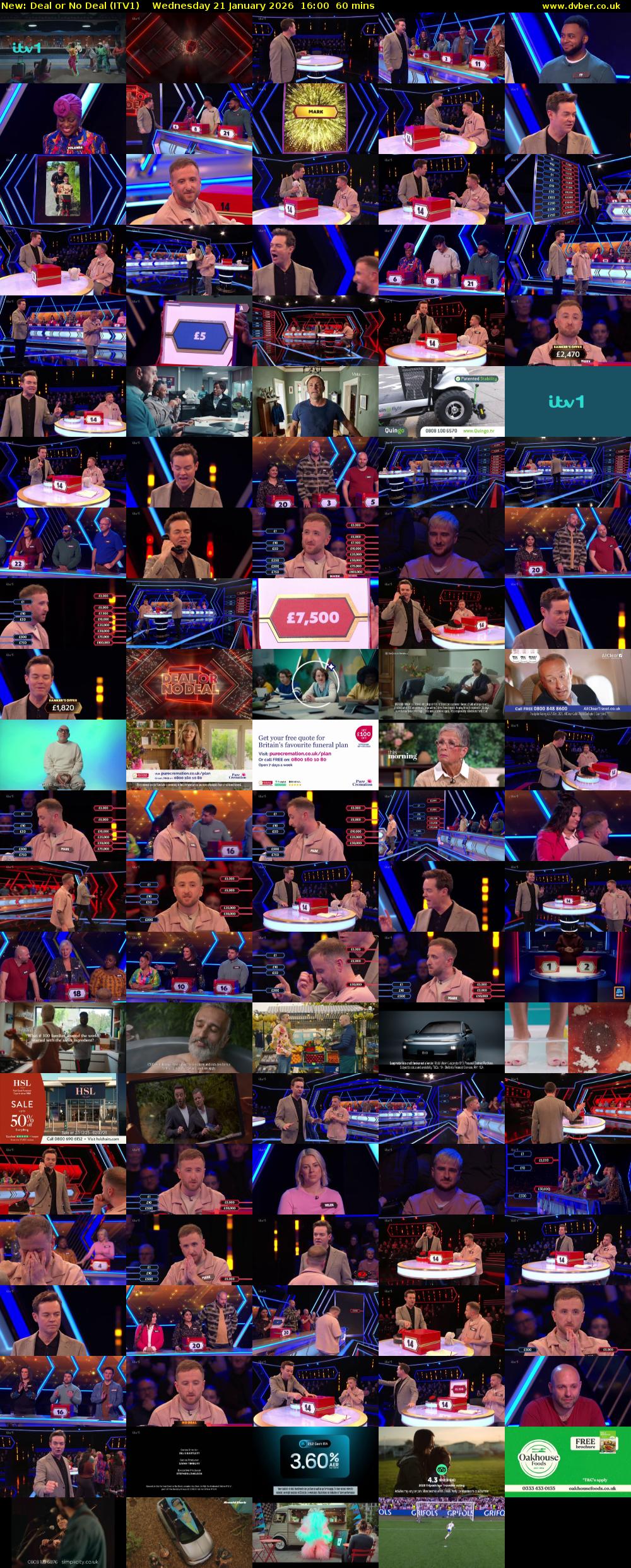 Deal or No Deal (ITV1) Wednesday 21 January 2026 16:00 - 17:00
