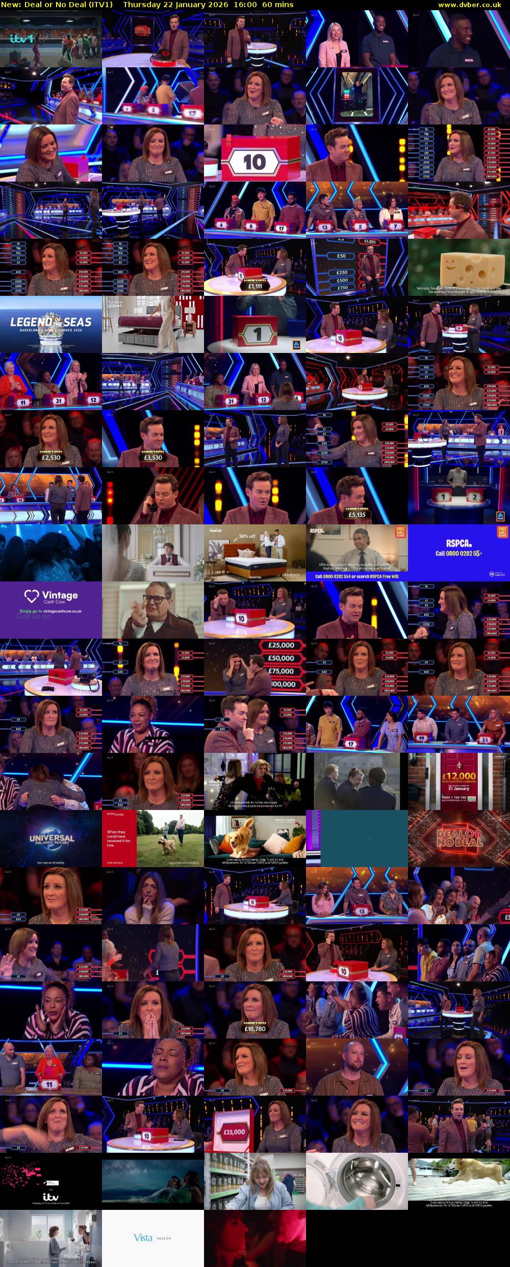 Deal or No Deal (ITV1) Thursday 22 January 2026 16:00 - 17:00