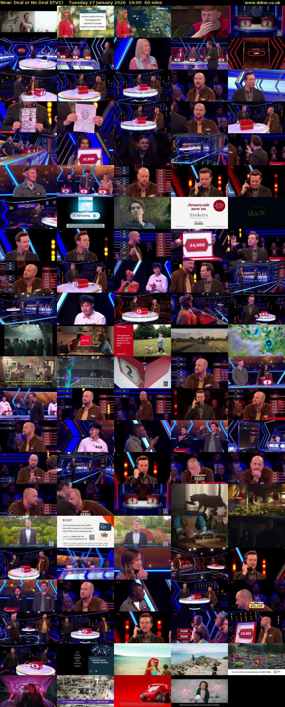 Deal or No Deal (ITV1) Tuesday 27 January 2026 16:00 - 17:00