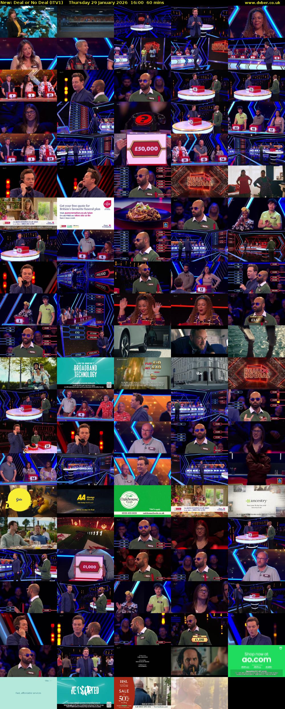 Deal or No Deal (ITV1) Thursday 29 January 2026 16:00 - 17:00