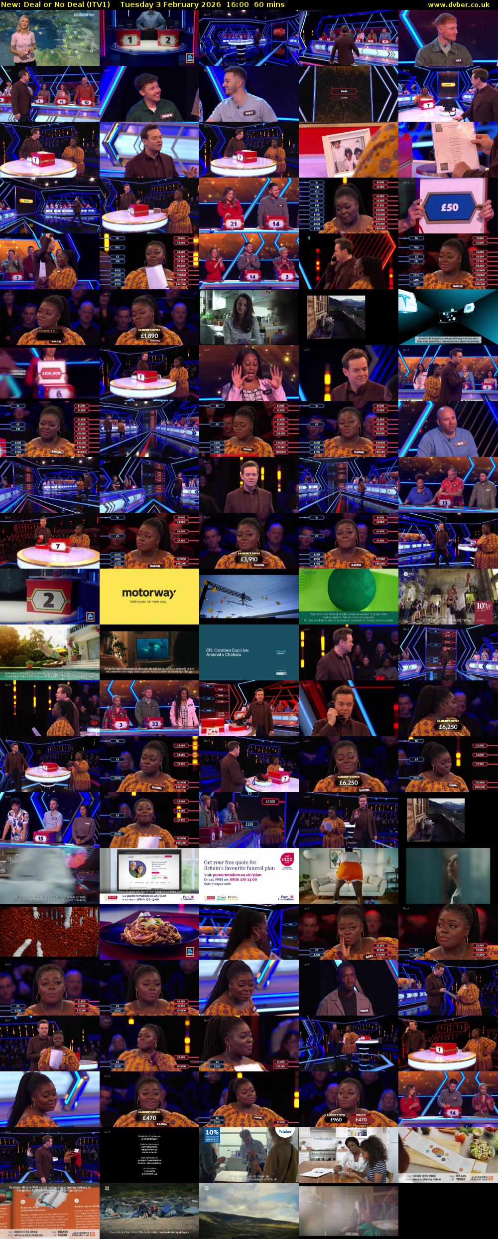 Deal or No Deal (ITV1) Tuesday 3 February 2026 16:00 - 17:00