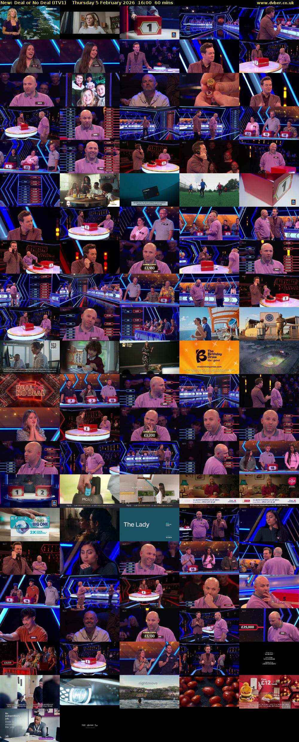 Deal or No Deal (ITV1) Thursday 5 February 2026 16:00 - 17:00