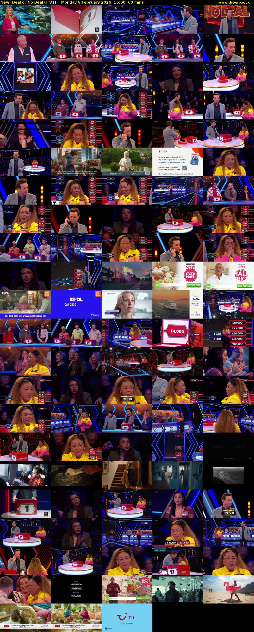 Deal or No Deal (ITV1) Monday 9 February 2026 16:00 - 17:00