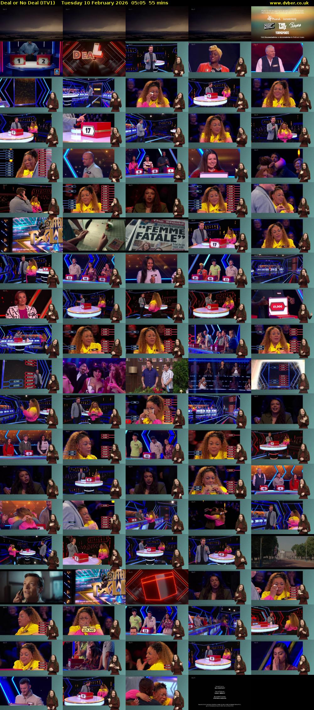 Deal or No Deal (ITV1) Tuesday 10 February 2026 05:05 - 06:00