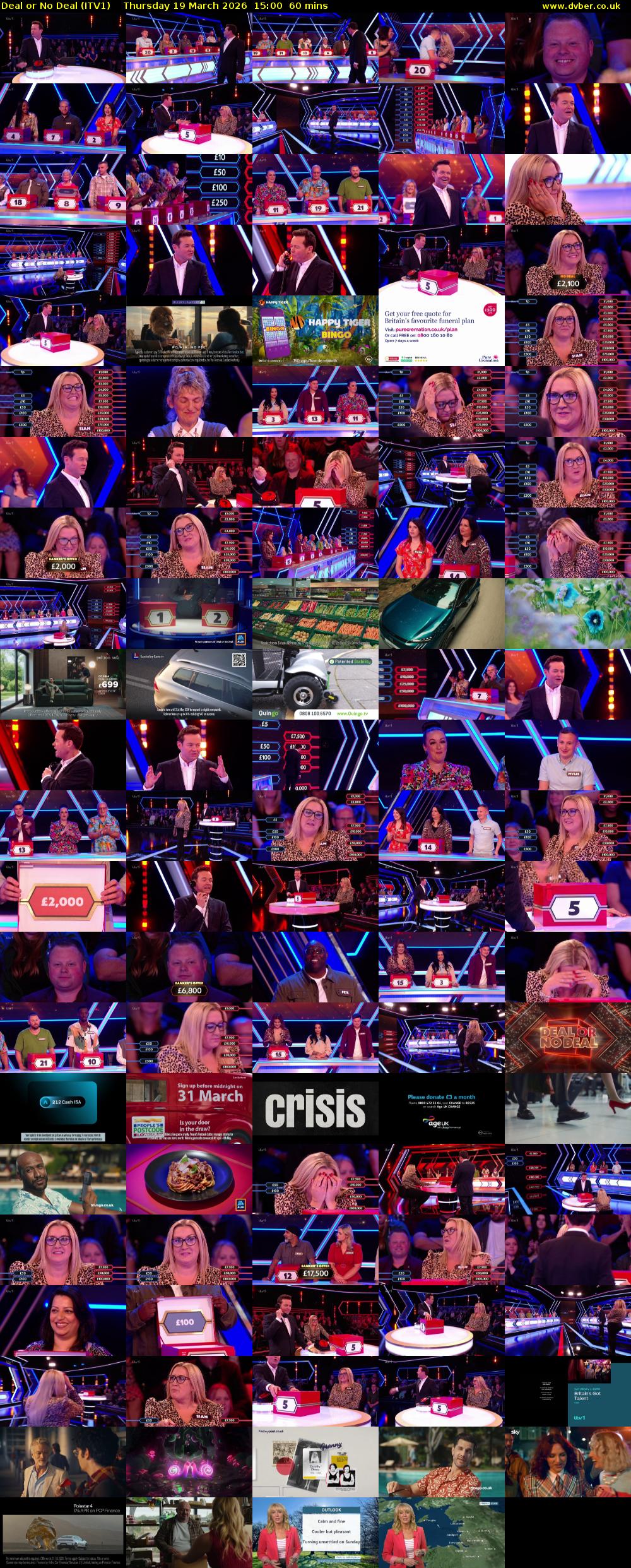 Deal or No Deal (ITV1) Thursday 19 March 2026 15:00 - 16:00