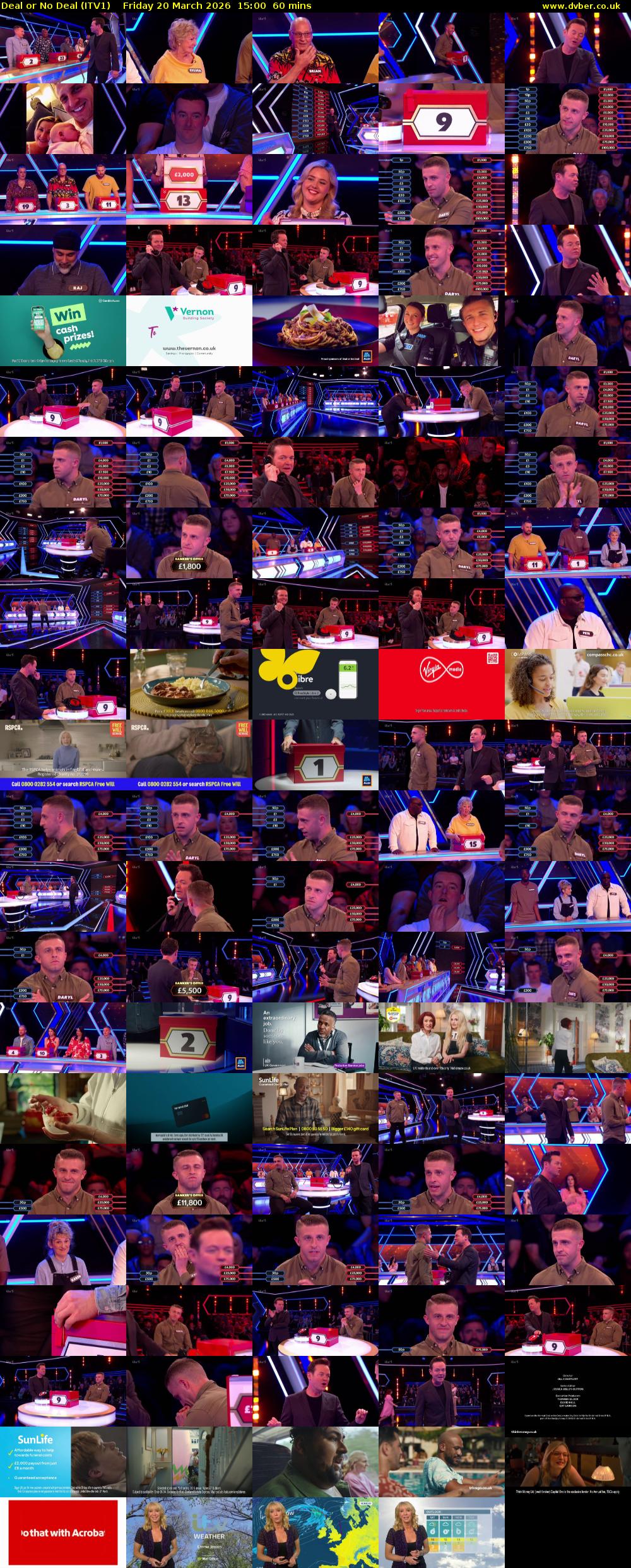 Deal or No Deal (ITV1) Friday 20 March 2026 15:00 - 16:00