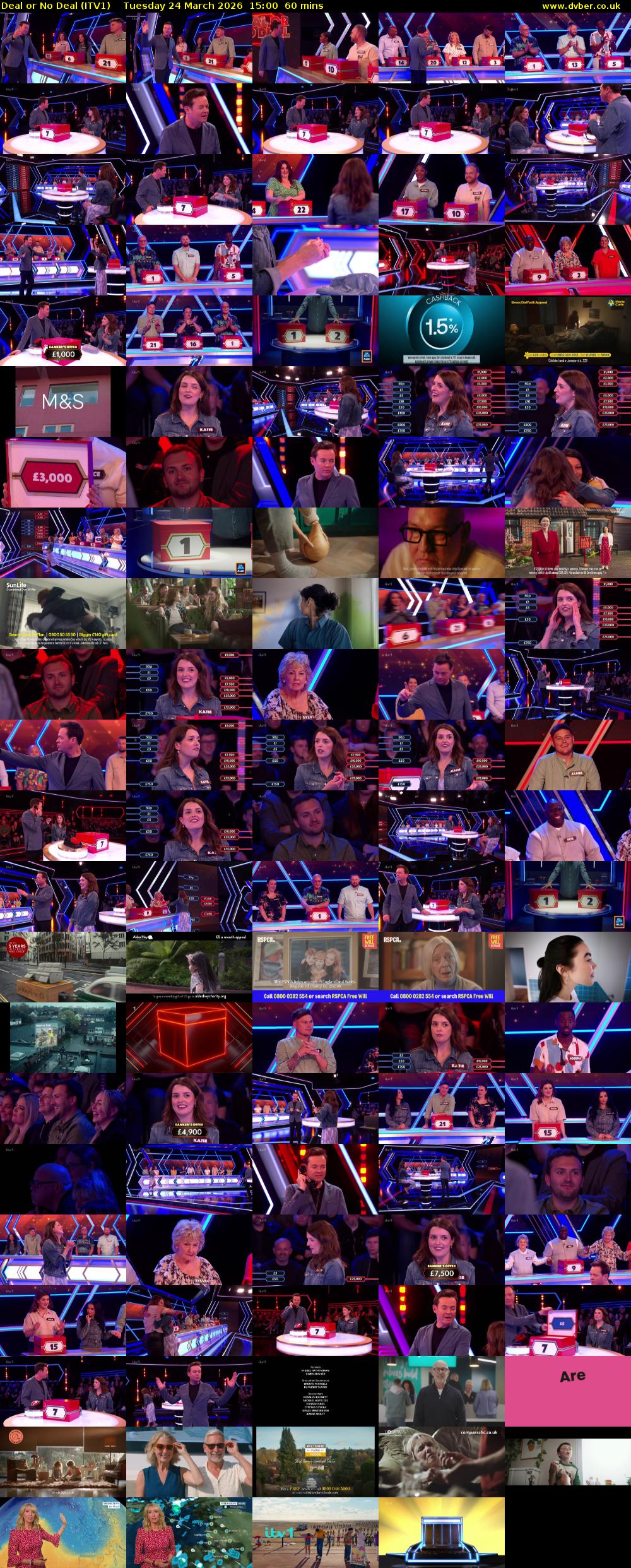 Deal or No Deal (ITV1) Tuesday 24 March 2026 15:00 - 16:00